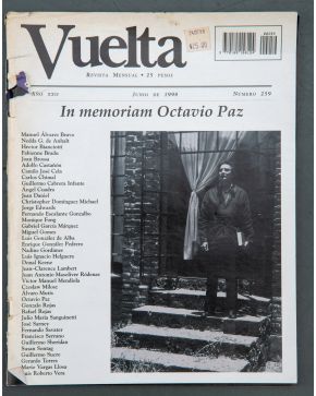 2197-In Memorian Octavio Paz. Vuelta, Revista Mensual . Junio de 1998. Folio, cub. 