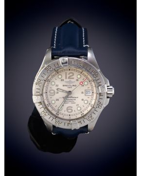 1013-BREITLING""  SUPEROCEAN. RELOJ DE PULSERA CON CAJA EN ACERO, Nº A17360. MOVIMIENTO AUTOMÁTICO. Esfera blanca irisada con numeración aráb