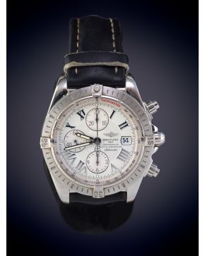 1016-BREITLING"" CHRONOGRAPHE. CAJA EN ACERO. MOVIMIENTO AUTOMÁTICO. Esfera gris con numeración romana en acero y aguja central para el cronó