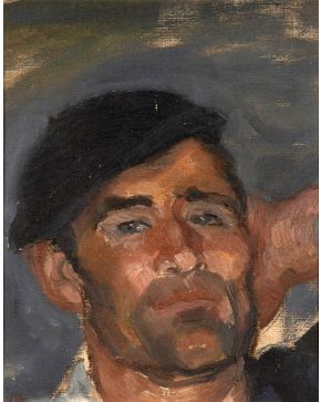 80-DANIEL VÁZQUEZ DÍAZ (Nerva 1882-Madrid 1969) “Cabeza de marinero vasco” Óleo sobre lienzo Firmado Medidas: 34 x 28 cm.  