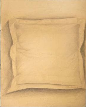 2050-JUAN PRAT Almohada". 1972 Lápiz sobre papel crema Firmado y fechado 1972 Medidas: 65 x 50 cm."