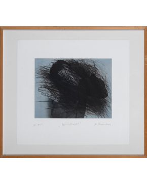 240-ARNULF RAINER  (Baden, Austria 1929) Mondsucht". 1993 Punta seca sobre imagen fotográfica sobre papel  Firmado y titulado a láp