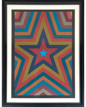 373-SOL LEWITT (Hartford 1928-Nueva York 2007) Five Pointed Star with Color Bands (Suite Olympic Centennial)". 1992 Serigrafía sobre p