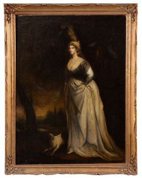 2238-ESCUELA INGLESA, SEGUIDOR DE JOHN HOPPNER S. XIX  “Retrato de Arabella Diana Cope, Duquesa de Dorset ”  Óleo sobre lienzo M