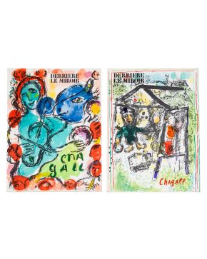 316-MARC CHAGALL (Vitebsk 1887-Saint-Paul-de-Vence 1985) Derriere le Miroir". 1969 y 1972.  Lote de 2 revistas nº 182 y 198 con una li