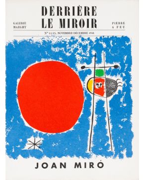 326-JOAN MIRÓ (Barcelona 1893-Palma de Mallorca 1983) Derriere le Miroir. Pierre a Feu". 1948 Revista nº 14 con 8 páginas con litograf