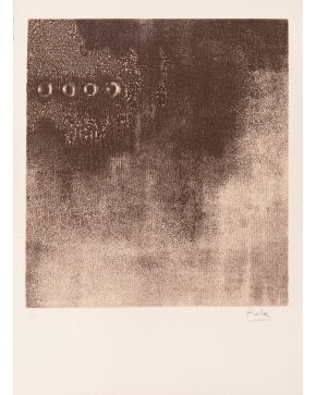 333-MANUEL GÓMEZ RABA (Santander 1928-1983) Sin título".  Litografía sobre papel Firmado a lápiz Medidas: 55,5 x 41,2 cm."