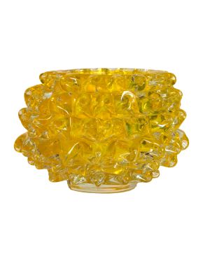 345-Yellow Spikes" Cristal de Murano, Venecia, Italia. Medidas: 24 x 17 cm. "