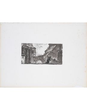 2169-GIOVANNI BATTISTA PIRANESI (Mogliano di Mesttre, 1720-Roma, 1778) Ruinas romanas"" Grabado al aguafuerte. Medidas: 13 x 26,5 cm""