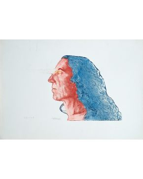 2063-ANDRÉS NAGEL (San Sebastián 1947) Cabeza de perfil"". 1978 Aguafuerte sobre papel  Firmado a lápiz  Numerado 16/37 Medidas:  34,8 x 50 c