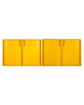 50-GERARDO RUEDA (Madrid 1926-1996) Amarillo"". 1996 Pintura sobre madera. Políptico de 4 obras Medidas: 140 x 400 x 7 cm. (140 x 100 x 7 cm.