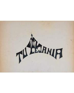 151-FERNANDO MILLÁN (Villarrodrigo 1944). Tu voz, tu lejanía"". 1970. Dibujo a tinta sobre cartulina. Medidas: 49,5 x 69,5 cm.""