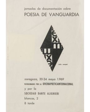 231-OFICINA POÉTICA INTERNACIONAL. Lote de 3 efímeras: 2 invitaciones a la Exposición de Poesía Visual (1965) y la Exposición Internacional 