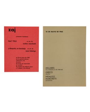 163-ZAJ (1964-1996). Zaj presenta 2 etcéteras"". 1965 Tríptico y tarjeta: ""El 18 de mayo de 1965 en la Galería Edurne, durante las horas de e