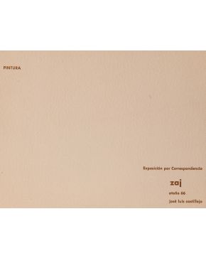 186-ZAJ (1964-1996). Pintura. Exposición por correspondencia. José Luis Castillejo"", otoño 1966. Tarjeta de cartón impresa por ambas caras. 