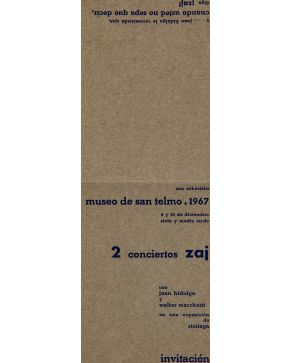 195-ZAJ (1964-1996). 2 conciertos zaj con Juan Hidalgo y Walter Marchetti en una exposición de Sistiaga"". Museo de San Telmo, San Sebastián 