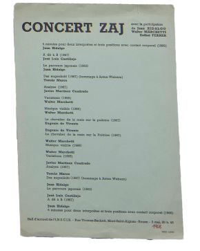 178-CONCIERTO ZAJ CON LA PARTICIPACION DE JUAN HIDALGO, WALTER MARCHETTI Y ESTHER FERRER 2 documentos: -I.N.S.C.I.R. Rouen, 3 de mayo de 196