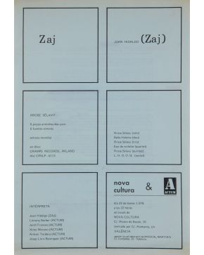 225-JUAN HIDALGO: RROSE SÉLAVY Estreno mundial de la obra “Rrose Sélavy” en los locales de Nova Cultura, Valencia el 25 de enero de 1978. Ca