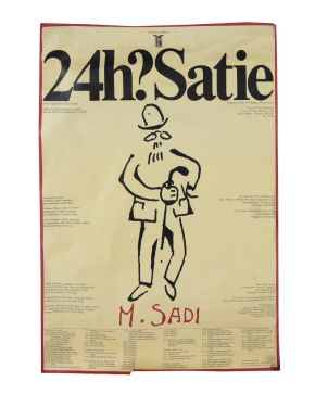 217-24h? SATIE  Cartel. Juan Hidalgo interpreta con Walter Marchetti, la primera versión musical, “a la americana de “VEXATIONS” (1993) DE E