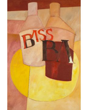 117-GINÉS SÁNCHEZ HEVIA (Madrid 1947) Bass"".  Óleo sobre lienzo Medidas: 195 x 130 cm.   Procedencia anterior:  -Galería Gamarra & Garrigues