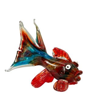 315-MURANO, VENECIA Pez de colores"".  Figura en cristal de Murano, Venecia Medidas: 20,5 x 24 x 18 cm.""