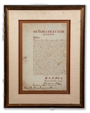 2097-Manuscrito Señor colector general"", fechado en 1790. Medidas: 40 x 25 cm.""