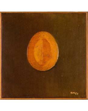 2001-ESCUELA ESPAÑOLA CONTEMPORÁNEA  Esfera"". 1969 Óleo sobre lienzo  Firmado y fechado 1968  Medidas: 50 x 